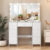 LED Dressing Table with 7 Drawers Makeup Desk Vanity Table Mirror Set Modern