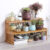 Tabletop Storage Organizer Bamboo Wood Slat Plant Pot Holder Ornaments Display