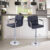 1/2pcs Faux Leather Bar Stools Breakfast Kitchen Chair Chrome Swivel Bar Stool