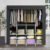 Practical Fabric Canvas Wardrobe Hanging Rail Clothes Shelving Storage Cupboard