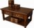 Solid Mahogany Pillar Coffee Table With Two Drawers And Low Shelf  NEW T059