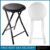 BLACK WHITE FOLDING STOOL ROUND FOLDABLE METAL SPACE SAVING STOOLS PADDED SEAT