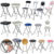 Folding Kids Chair Stool PVC Padded Seat Light Weight Kitchen Dinning Heart Back