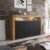 155cm Sideboard TV Stand Cupboard Cabinet | Black Matt Doors | Free LED