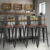 2/4pcs Industrial Barstools Counter Height Metal Bar Stool In/Outdoor Chair Seat