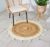 1 Meter Rug Round Jute Grey Tassel 100% Natural Braided  Area Rug  Floor Mat