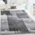 Grey Rug Geometric Silver Grey Carpet for Living Room Bedroom Small XL Large Mat