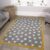 Grey & Yellow Stars Rug Modern Warm Cosy Kids Childrens Bedroom Rug Nursery Mats