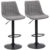 Set Of 2 Microfibre Retro Tub Bar Stools w/ Metal Frame Footrest Home Seat Grey