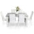 Mondeer Dining Table and Chairs Set 6 High Back Faux Leather Chair Grey&White