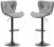 2 x Grey Bar Stools Faux Leather, Kitchen Breakfast Bar Barstools,