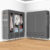 PORTABLE FABRIC CANVAS WARDROBE WITH HANGING SHELVING CLOTHES STORAGE CUPBOARD