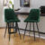 2X Bar Stools Velvet Metal Legs Breakfast Stools Kitchen Padded Chairs Home UK