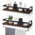 2 Tiers Wall Mounted Display Floating Shelves Wooden Storage Rustic Industrial