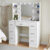 Dressing Table with Mirror and LED Lights Vanity Table Makeup Desk 7 Drawers