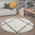 Shaggy Round Rug Living room Modern High Pile Scandi Diamonds