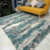 Teal Blue Shaggy Rug Cloud Design Runner Rugs Non Shed Fluffy Living Room Rug