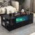 High Gloss Coffee Table With Storage 2 Drawer Wooden Living Room RGB LED Lights