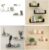 Set of 3 U Shape Floating Wall Shelves Storage Display Shelf White Black Grey