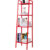 Red 4-Tier Storage Shelves Ladder Bookshelf Industrial Bookcase Unit Living Room