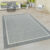 Indoor & Outdoor Short-Pile Rug 3D Effect Border Plain Natural Look In Grey