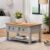 Corona Coffee Table Grey Wax 2 Drawers Solid Pine Living Room Mercers Furniture®