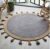 Jute Rug Round Natural Braided Jute Tussle Design Farmhouse Jute Area Rug