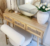 Wooden Dressing Table Modern Scandinavian Console Rattan Storage Vanity Desk