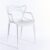 Modern White Plastic Dining Chair Stackable Master Style  Outdoor Indoor Kitchen