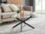 NOVARA Clear Round Tempered Glass & Black Metal Leg Living Room Coffee Table