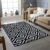 Modern Geometric Trellis Grey Black White Rug Contemporary Carpet Soft Pile