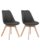 Set of 2 Fabric Dining Chairs Dark Grey DAKOTA II