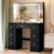 Black Dressing Table with Light Mirror Makeup Vanity Set Desk Organizer Dresser