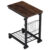 Industrial Rolling Sofa Side Table C-Shaped Storage Shelving Mobile Serving Unit