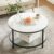 Coffee Table Sofa Table Glass Storage Shelf Marble White and Black LCT071B13