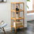 Multifunction Bamboo Shelf Free Standing Bathroom Tower Rack Corner Storage Unit