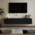 160cm Black Floating TV Unit Stand Wall Mount Media Console w/2 Storage Cupboard