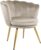 Genesis Flora Accent Tub Chair Scallop Armchair Petal Back Gold Legs – Taupe