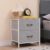 2 Drawers Side Table with Fabric Drawer Wood Tabletop Storage Bedside Table Grey