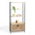 Rattan Bookcase Shelving Display Storage Bookshelf Wood Effect | VonHaus