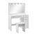 White Dressing Table Set 4 Drawers LED Lights Mirror Padded Seat Makeup Table