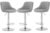 3 x Grey Bar Stools Faux Leather, Milan set of 3 Barstools Kitchen Breakfast Bar