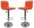 Set of 2 Orange Bar Stools Modena Style Faux Leather, swivel height adjustable