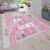 Children’s Rug for Child’s Room, Play Rug Road Design, Hopscotch, Pink