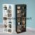 Double Rack DVD Storage Tower Rack CD Unit Shelf  Wood Black/White