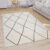 Living Room Rug Scandi Diamond Pattern Short-Pile Light And Modern In White