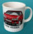 Ford Sierra mug, white with red and black design. RG Design, Stoke on Trent