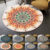 Living Room Door Floor Mat Retro Boho Round Carpet  Cotton Linen Rug Home Decor