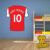 Childrens Personalised Football Shirt Wall Sticker Bedroom, any name number red