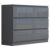 Chest of Drawers 7 Drawer Grey Gloss Front Bedroom Matt Frame Sideboard